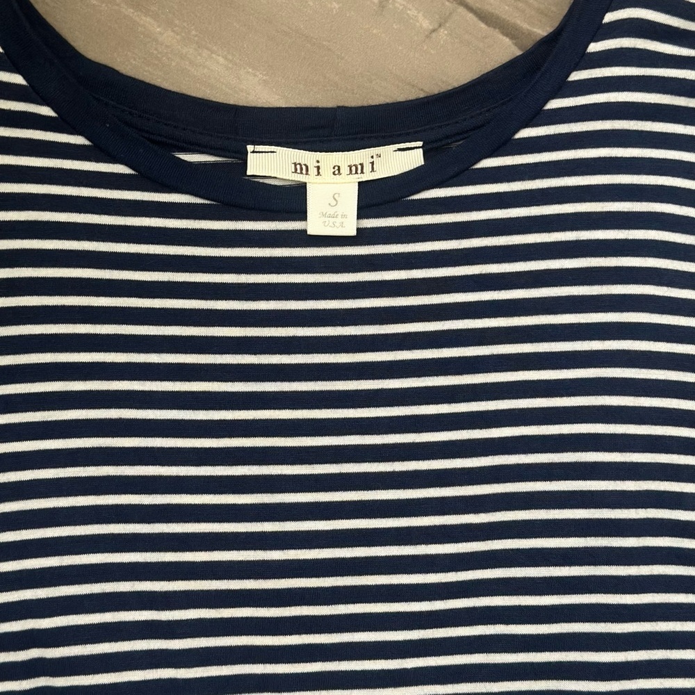 Small Miami Striped Navy and White Dress - Picture 2 of 3
